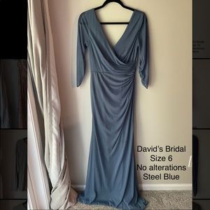 David’s Bridal 3/4 Sleeve Bridesmaid Dress